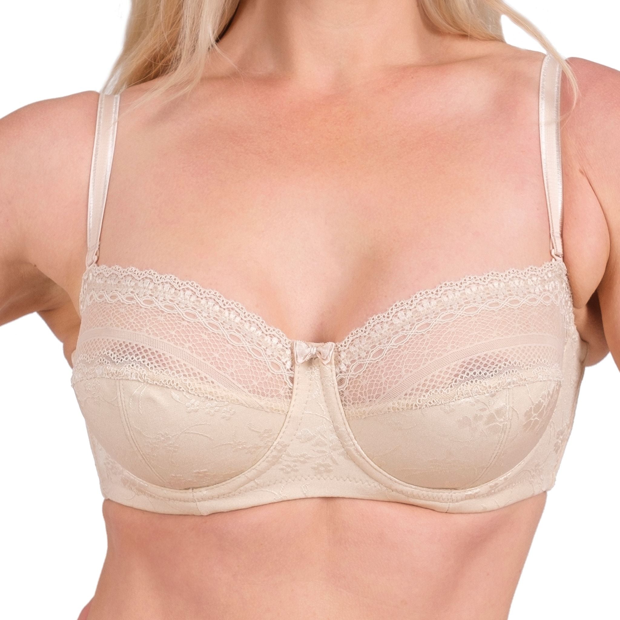 Women’s Lace Underwire Bra – Full-Coverage, Adjustable Straps & Breathable Floral Lingerie (Black, White, Nude)