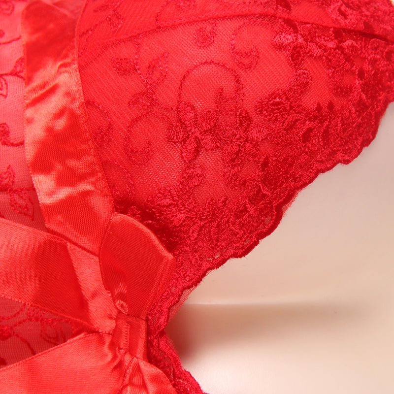 Flirty Red Lace Microfiber Babydoll - Luscious Goddess