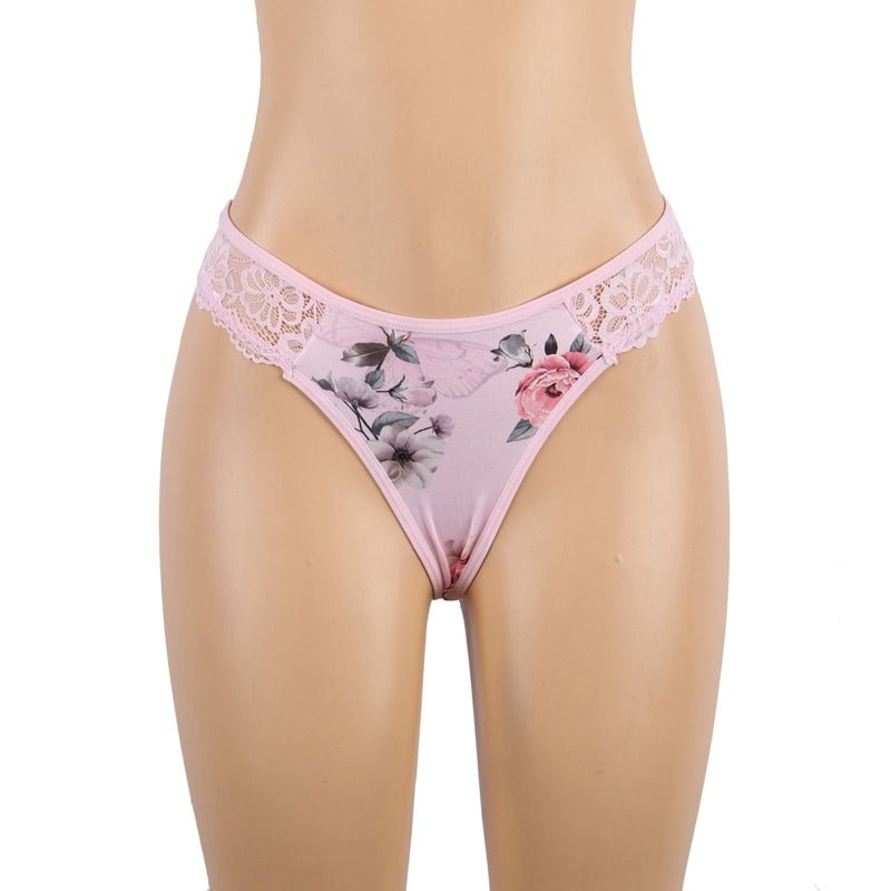 Floral Print Lace - up Babydoll - Luscious Goddess