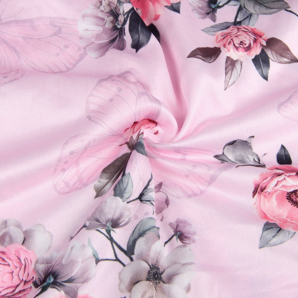 Floral Print Lace - up Babydoll - Luscious Goddess