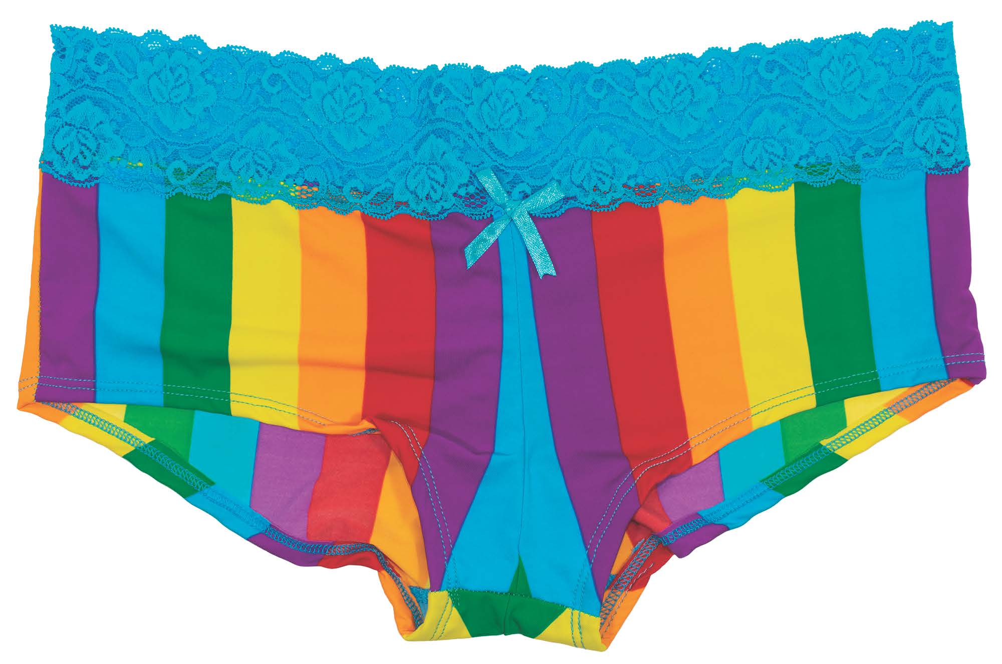 Hawaiian Ocean Rainbow Boyshort with Lace - Luscious Goddess