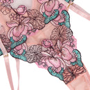 Transparent Floral Embroidered Lace Bodysuit