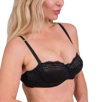 Women’s Lace Underwire Bra – Full-Coverage, Adjustable Straps & Breathable Floral Lingerie (Black, White, Nude)