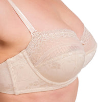 Women’s Lace Underwire Bra – Full-Coverage, Adjustable Straps & Breathable Floral Lingerie (Black, White, Nude)