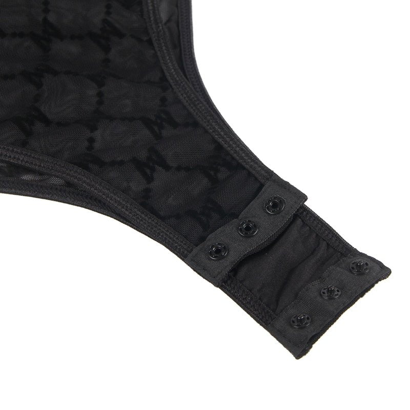 Checkered Pattern Lace Teddy - Luscious Goddess