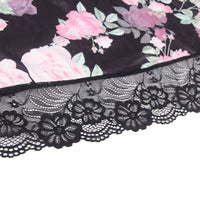 Floral Print Lace - up Babydoll - Luscious Goddess