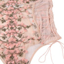 Transparent Teddy Symmetry Appliques Mesh Bodysuit With Underwire - Luscious Goddess